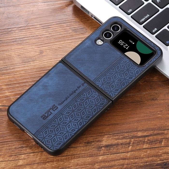 AZNS - AZNS Samsung Galaxy Z Flip4 Fodral KonstLäder - Blå