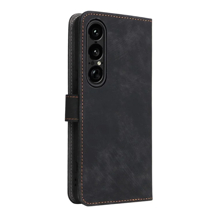 A-One Brand - Sony Xperia 1 VII Plånboksfodral RFID Kickstand med rem - Svart