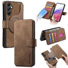 CASENEO - CASENEO Samsung Galaxy A14 5G Pl&aring;nboksfodral Konstl&auml;der - Brun