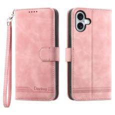 DIERFENG - DIERFENG DF-03 iPhone 17 Pl&aring;nboksfodral Konstl&auml;der - Rosa
