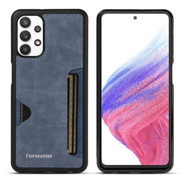 FORWENW - FORWENW F5 Samsung Galaxy A53 5G Fodral KonstLäder - Blå
