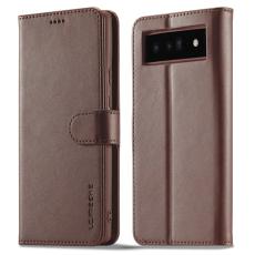 LC.imeeke - LC.IMEEKE Google Pixel 6 Pro Pl&aring;nboksfodral Konstl&auml;der - Brun