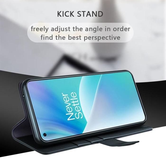 A-One Brand - OnePlus Nord 2T 5G Plånboksfodral Äkta Läder Flip Folio - Brun