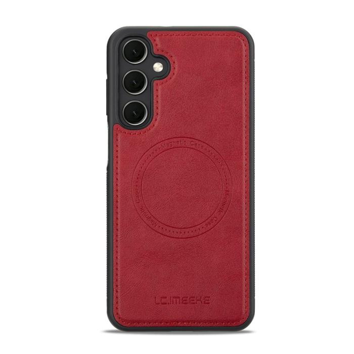 LC.imeeke - LC.IMEEKE L3 för Samsung Galaxy S25 Fodral KonstLäder - Röd