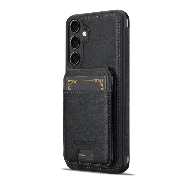 LC.imeeke - LC.IMEEKE L3 för Samsung Galaxy S25 Fodral KonstLäder - Svart