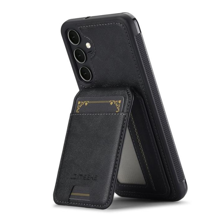 LC.imeeke - LC.IMEEKE L3 för Samsung Galaxy S25 Fodral KonstLäder - Svart