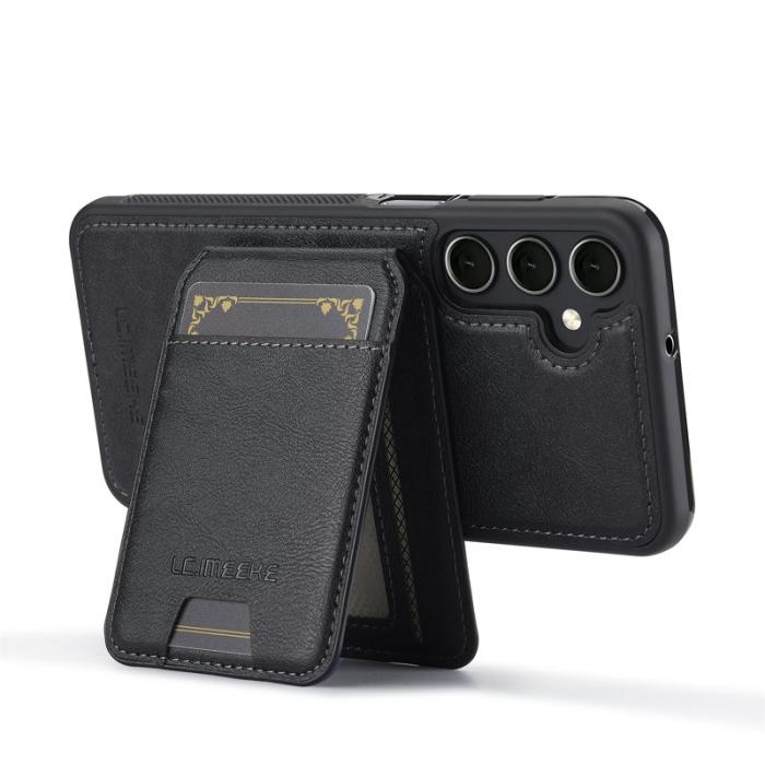LC.imeeke - LC.IMEEKE L3 för Samsung Galaxy S25 Fodral KonstLäder - Svart