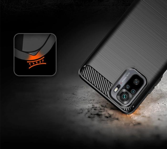 UTGATT - Carbon Flexible TPU skal till Xiaomi Redmi Note 10 / 10S Svart