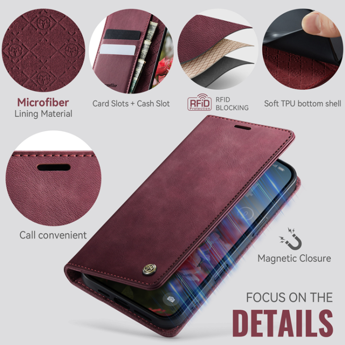 Caseme - Caseme iPhone 17 Pro Max Plånboksfodral RFID Blocking 033