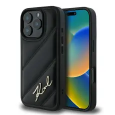 KARL LAGERFELD - Karl Lagerfeld iPhone 16 Pro Max Mobilskal Quilted Signature - Svart