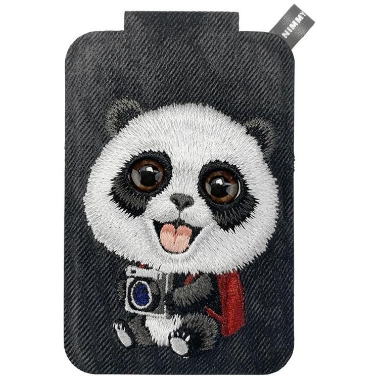 Nimmy MagSafe Korthållare och Mobilställ Big-Eye Cute Pets 2.0 Panda - Svart