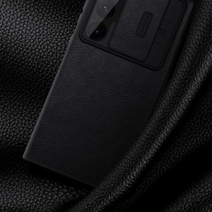 UTGATT1 - Nillkin Galaxy S23 Ultra Plånsboksfodral Qin Läder Pro - Svart
