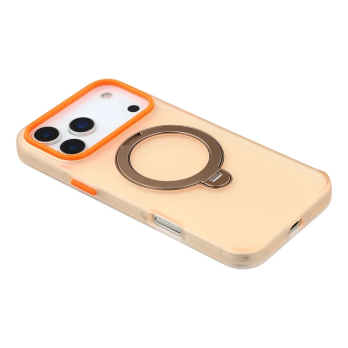 KIGC - KIGC iPhone 17 Pro Max Mobilskal Rotating Kickstand - Orange