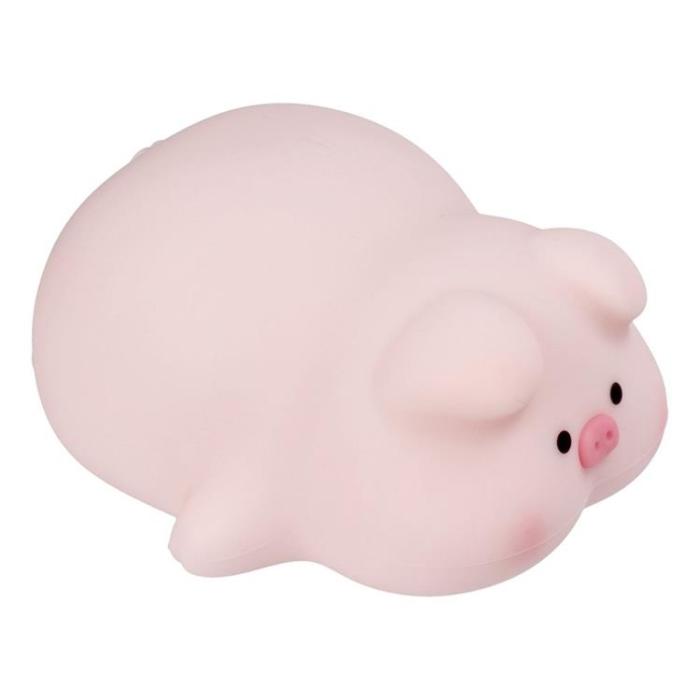 OEM - LED Nattlampa Tryck Pig Art Deco - Rosa