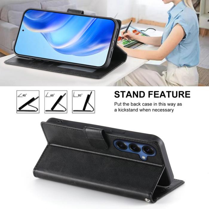 OEM - Samsung Galaxy S26 Fodral Ställ PU Läder Flip Skydd - Svart