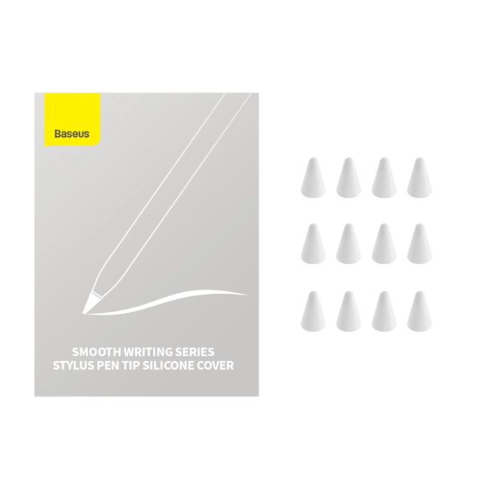 BASEUS - [12-Pack] Baseus Stylus Replaceable Tips Silikon - Vit