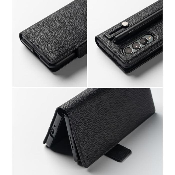 UTGATT1 - Ringke Galaxy Z Fold 4 Plånboksfodral Signature EZ Strap - Svart