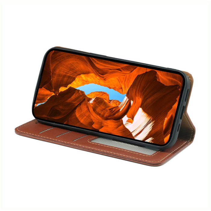 A-One Brand - OnePlus 15 Plånboksfodral RFID Blocking Closure Läder - Brun