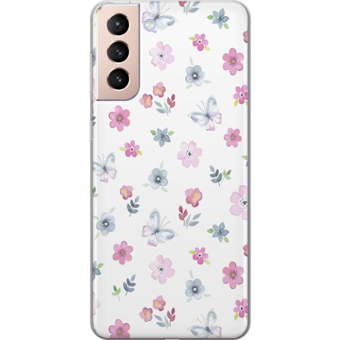 iSecrets - Mobilskal till Samsung Galaxy S21 med Blommor och fjärillar