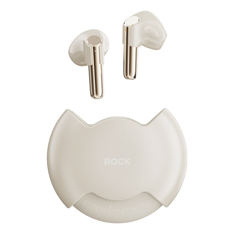 ROCK TWS Trådlösa Bluetooth Hörlurar In-ear Rotating RAU0769 (Beige) | 5566 | AlltMobil