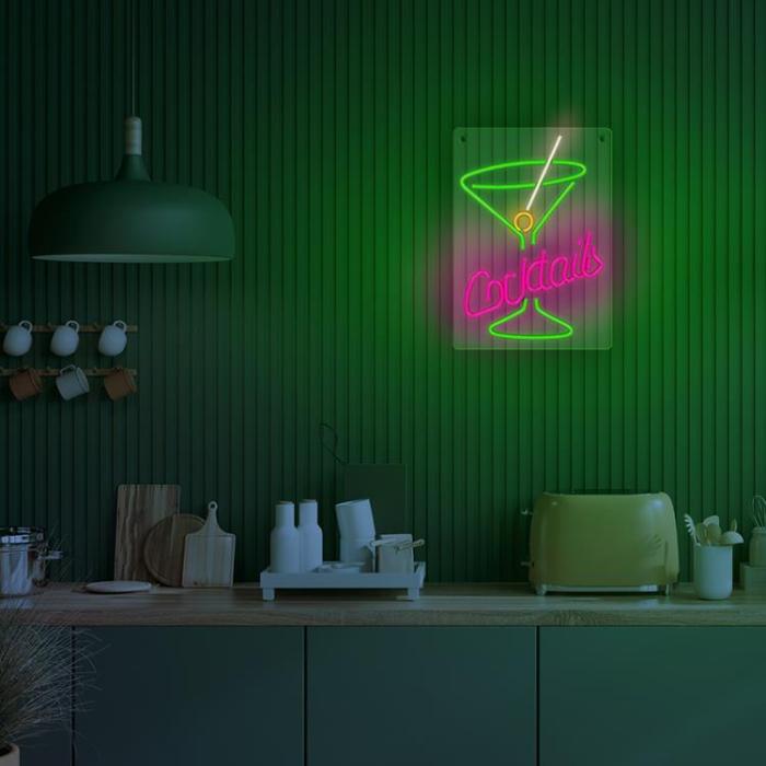Forever Light - Forever Light LED Neon PLEXI COCKTAILS - Rosa/Grön