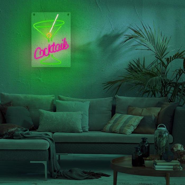 Forever Light - Forever Light LED Neon PLEXI COCKTAILS - Rosa/Grön