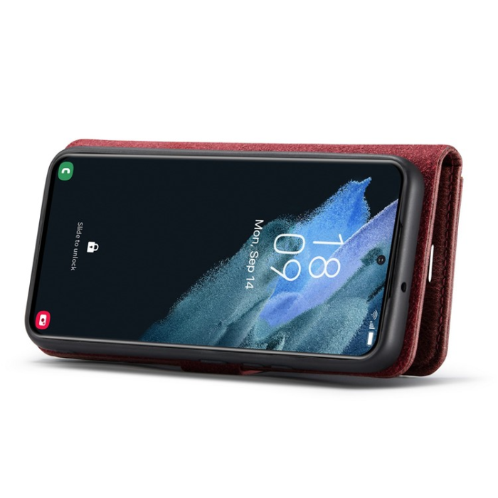 DG.MING - DG.MING Galaxy S23 Plus Plånboksfodral 2in1 Äkta Läder - Röd