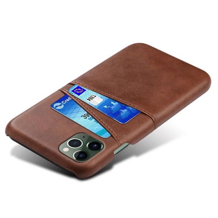 OEM - iPhone 15 Pro Max Mobilskal Korthållare PU-Läder - Brun