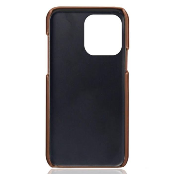 OEM - iPhone 15 Pro Max Mobilskal Korthållare PU-Läder - Brun