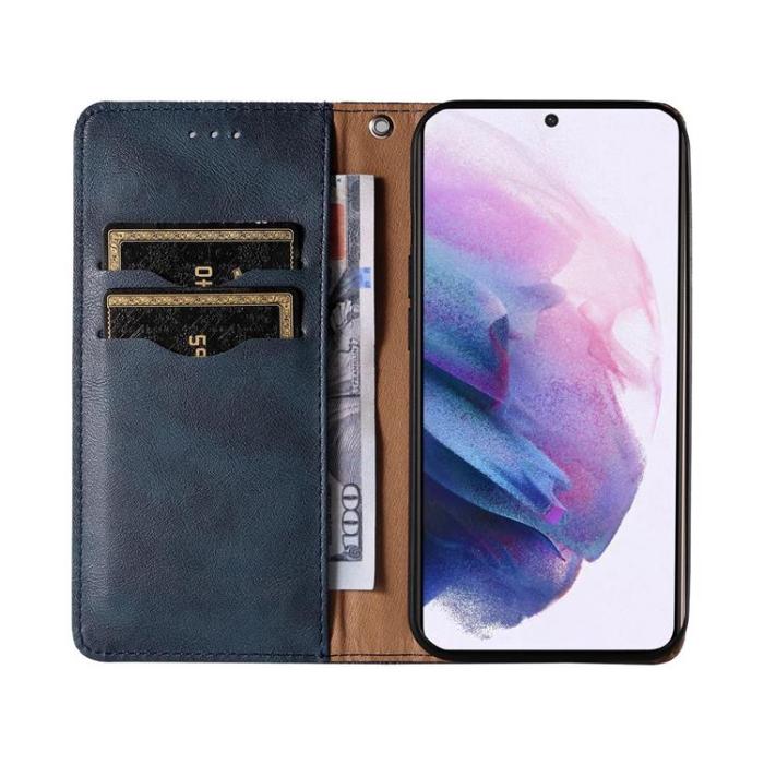 OEM - Galaxy S22 Ultra Plånboksfodral Magnet Strap - Blå