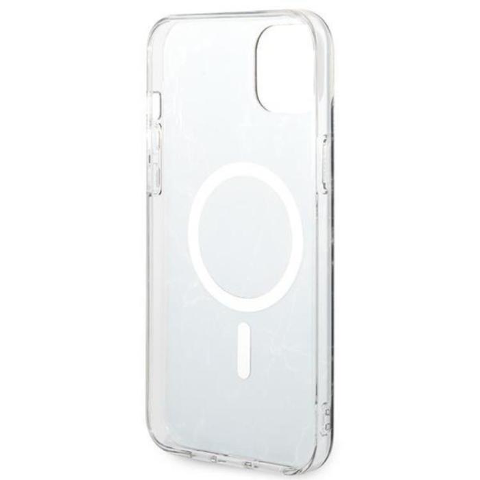 Guess - GUESS iPhone 14 Magsafe Skal Marble + Trådlös Laddare - Svart