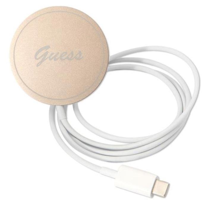 Guess - GUESS iPhone 14 Magsafe Skal Marble + Trådlös Laddare - Svart