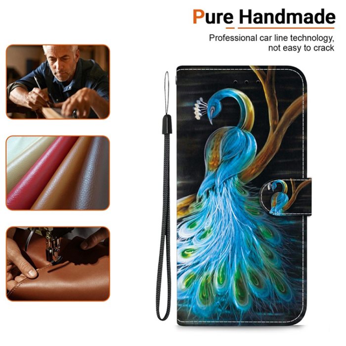 A-One Brand - Sony Xperia 1 VII Plånboksfodral med Lanyard Printing - Peacock