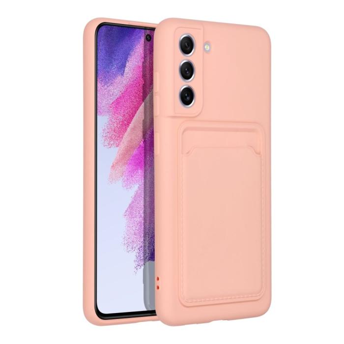 Forcell - Galaxy S21 FE Skal Forcell Korthållare Mjukplast - Rosa