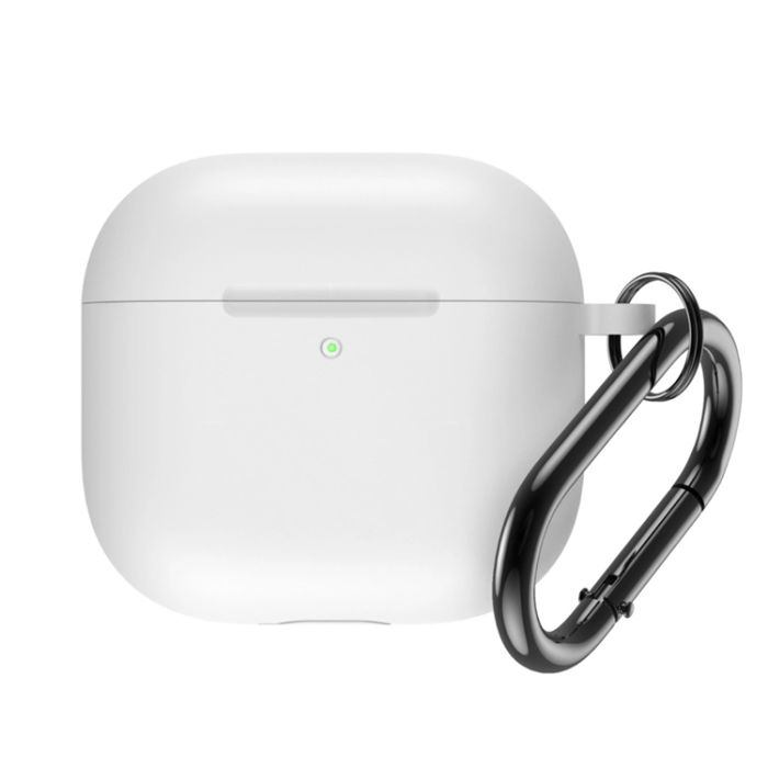 OEM - Airpods 4 Skal Silikon med Carabiner - Vit