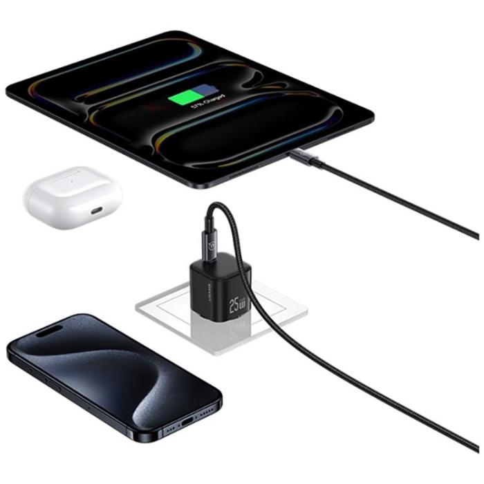 USAMS - USAMS Snabbladdare 25W USB-C GaN Mini JC CC289 - Svart