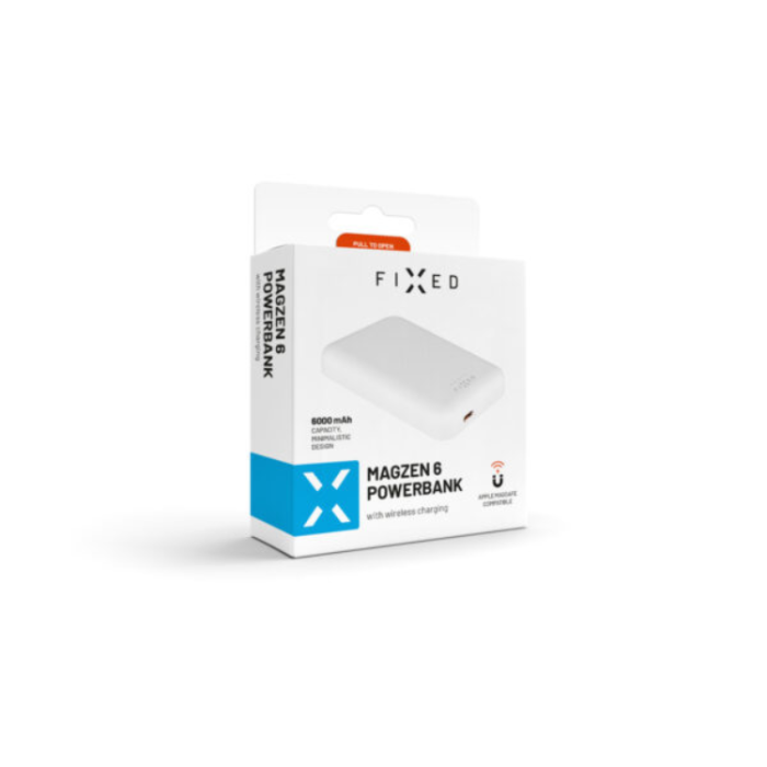 UTGATT1 - Fixed Trådlös Powerbank 6000 mAh MagZen - Vit