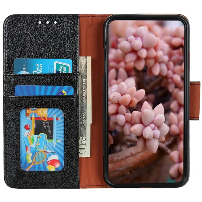 A-One Brand - Sony Xperia 1 VII Plånboksfodral Äkta Läder - Svart