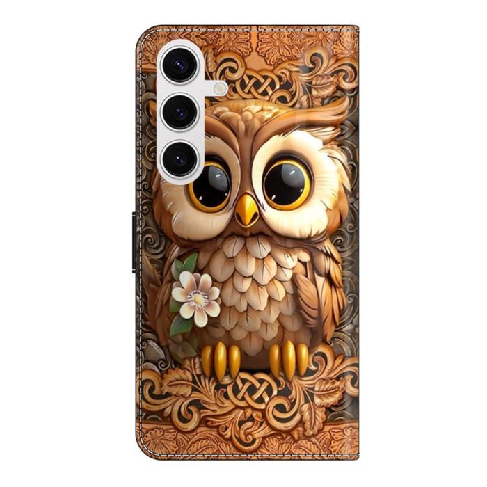 OEM - Samsung Galaxy S26 Plånboksfodral TPU + Konstläder Flip - Röd Uggla