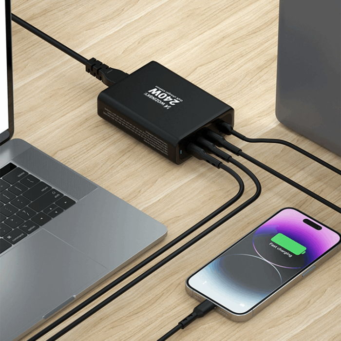 Wozinsky - Wozinsky Väggladdare USB-A/3 x USB-C 240W GaN - Svart