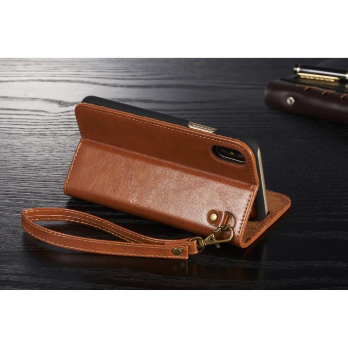 UTGATT1 - DG.MING Detachable Plånboksfodral till iPhone XS / X - Brun