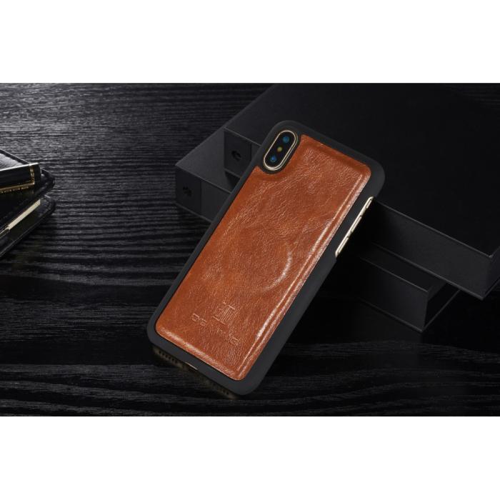 UTGATT1 - DG.MING Detachable Plånboksfodral till iPhone XS / X - Brun