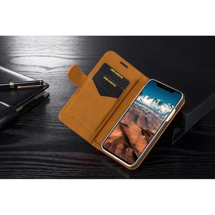 UTGATT1 - DG.MING Detachable Plånboksfodral till iPhone XS / X - Brun