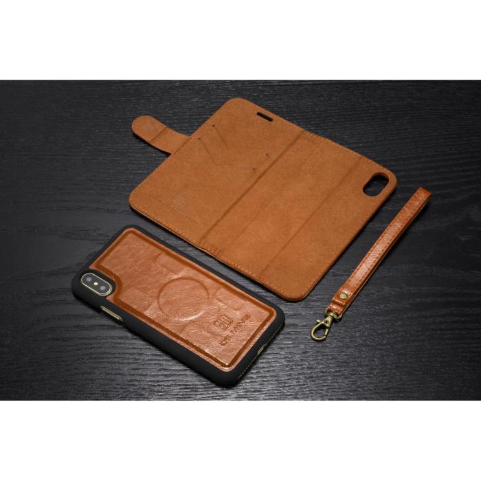 UTGATT1 - DG.MING Detachable Plånboksfodral till iPhone XS / X - Brun