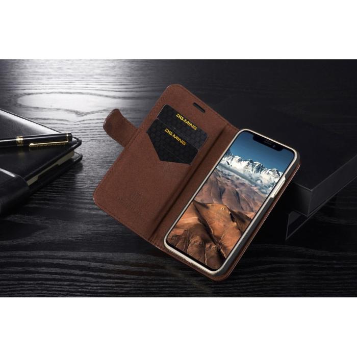 UTGATT1 - DG.MING Detachable Plånboksfodral till iPhone XS / X - Coffee