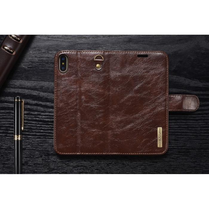 UTGATT1 - DG.MING Detachable Plånboksfodral till iPhone XS / X - Coffee