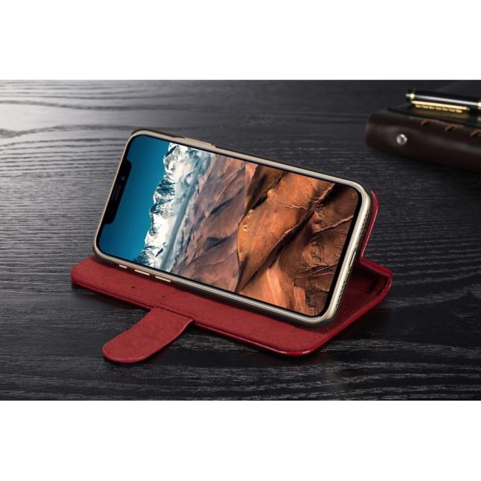 UTGATT4 - DG.MING Detachable Plånboksfodral till iPhone XS / X - Röd