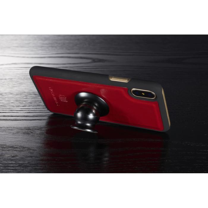 UTGATT4 - DG.MING Detachable Plånboksfodral till iPhone XS / X - Röd