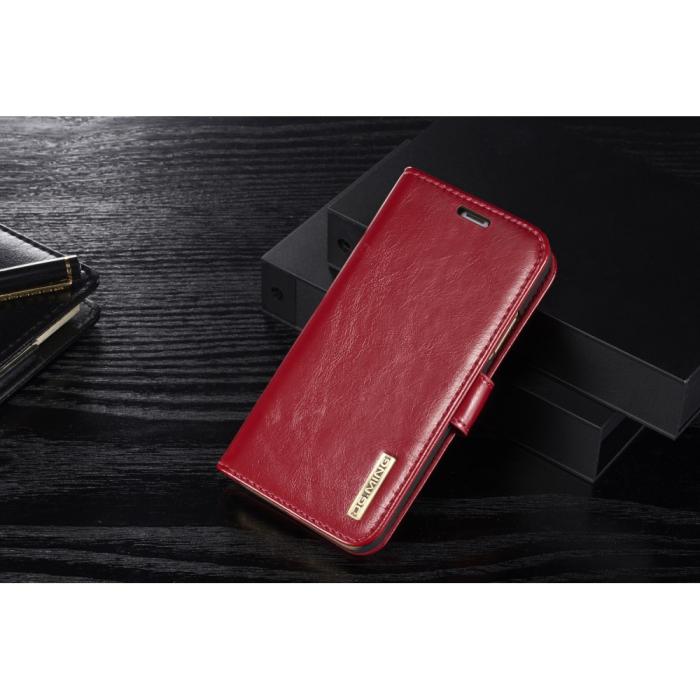 UTGATT4 - DG.MING Detachable Plånboksfodral till iPhone XS / X - Röd