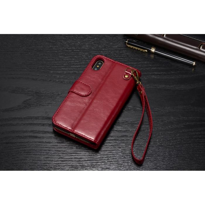 UTGATT4 - DG.MING Detachable Plånboksfodral till iPhone XS / X - Röd